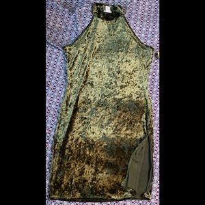 Crushed velvet mini dress